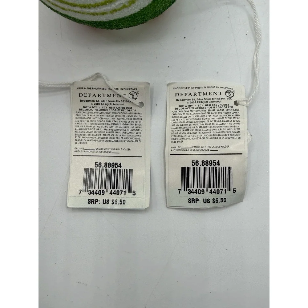 Department Dept 56 Peppermint Candy Tealight‎ Holders Pair 56.88954 2007